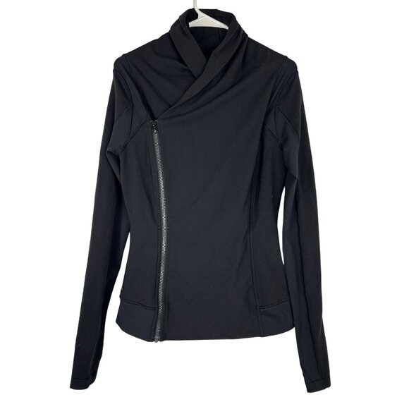 Lululemon Athletica Womens Black Bhakti Yoga Asymmetrical Zip Jacket Size 8 - Picture 14 of 16